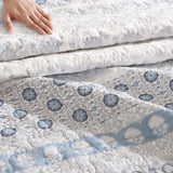 NEW Bungalow Rose Mikle Block Print 100% Cotton Quilt Set - Queen Size Retails $163+