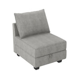 NEW Latitude Run Modern Armless Seat w/storage Customizable Add another one to create love seat - Grey- Retails for $409+