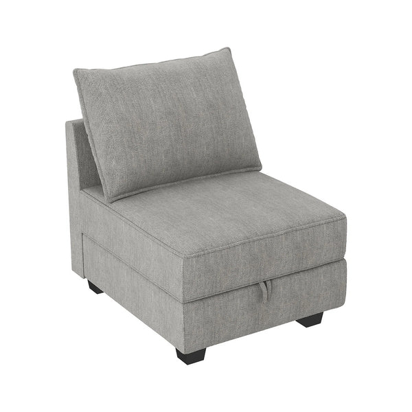 NEW Latitude Run Modern Armless Seat w/storage Customizable Add another one to create love seat - Grey- Retails for $409+