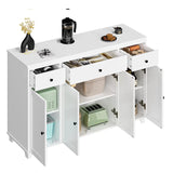 NEW Retails $409+, Stunning White Wood Grain Laurel Foundry Modern Farmhouse Montevallo 47.2'' Sideboard (Assembled)