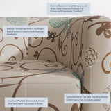 NEW Retails $310, Munson 26.77" Wide Linen/Polyester Upholstered Barrel Chair, Beige/Blue Linen