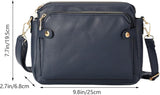 NEW NAVY BLUE Gpmsign Crossbody Bag, Gpmsign-Fashion Anti Theft Leather Bag, PU Leather Shoulder Bags and Clutches, 3 Layer Crossbody Leather Shoulder Bag