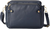 NEW NAVY BLUE Gpmsign Crossbody Bag, Gpmsign-Fashion Anti Theft Leather Bag, PU Leather Shoulder Bags and Clutches, 3 Layer Crossbody Leather Shoulder Bag
