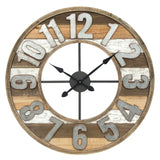 NEW LARGE Nielsen Bainbridge Rustic Reclaimed Wood and Metal 33 in. Wall Clock, Retails $158+