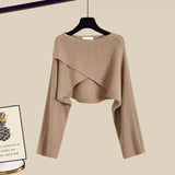 NEW Bovuf Comfy Long Sleeve Three Piece Set, Sz L, Taupe & White! Retails $129