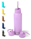 NEW Thermosis 24 Oz Water Bottle With Straw | Insulated Water Bottle With Wide Mouth Opening and 3 Lids (Straw and Handle Lids) | Travel Stainless Steel Water Bottle for Sports and Gym - Color Lavender - Water Bottle - 24 OZ