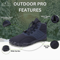 Retails $158+ NEW Orthohikes® Outdoor Pro - Slip Resistant Waterproof Fur Lined Boot Men's Sz 12 BLACK