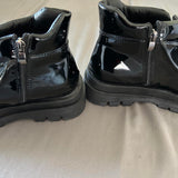 NEW Women's PU Leather Black Boots w/ Zipper, Sz 38 (7.5)