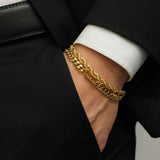 NEW MoreThan90 Gold Cuban Bracelet, 7.5 Inches, 18K gold plated surgical stainless steel! Retails $66