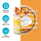 NEW YUMi ORGANICS Peaches & Cream Overnight Oats, 5 Packets, BB: 08/26