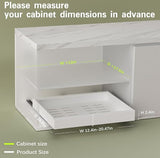 New Expandable Pull Out Cabinet Organizer, Adhesive Slide Out Drawers for Kitchen Cabinets, 1 Pack, Adjustable Width 12.4-20.47 inches, White
