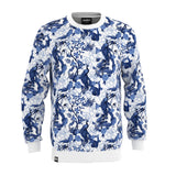 NEW Fresh Hoodz Unisex Retails $100 Peacock Sweatshirt, Blue & White, Oversize Sz XL