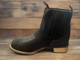 New LADIES SHORT RODEO BLACK BOOTIE SZ (42) 9 SLIP ON WITH EMBROIDERED DETAIL