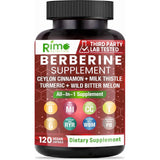 NEW Sealed Rimo Nutrition - Berberine with Ceylon Cinnamon - Berberine Supplement - Bitter Melon - Red Yeast Rice, 120 Capsules Non-GMO and Gluten Free, BB: 01/27