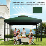 NEW Retails $110, Outsunny 10' x 10' Canopy Replacement 2-Tier Gazebo Canopy Top Cover, Green