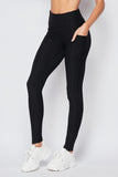 NEW SCRUNCH BUTT TEXTURED HIGH WAISTED LEGGINGS WITH POCKETS, BLACK, SZ XL!