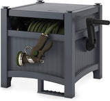 NEW RETAILS $174+ Suncast Hideaway Garden Hose Reel, Holds 100' of 5/8" Standard Vinyl Hose, Cyberspace Grey, does not include hose! NOTE: HAS SMALL CHIP IN BACK OF LID DOESN'T AFFECT ITS USE