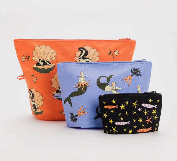 NEW Baggu Go Pouch Set - Sea Animals Style - Retails for $56!