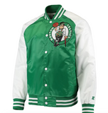 NEW Men's Starter Kelly Green/White Boston Celtics Point Guard Satin Full-Snap Jacket - Size Small Retails $140+