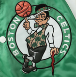 NEW Men's Starter Kelly Green/White Boston Celtics Point Guard Satin Full-Snap Jacket - Size Small Retails $140+
