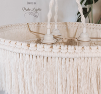 NEW Boho Fringe Chandelier, Cotton Pendant Light, Fringe Light Fixture, Tassel Lamp Shade, Nursery Lighting, Retails $288