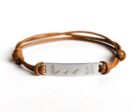 NEW Mountain Engraved Rope Bracelet, Outdoorsy Gifts, Mountain Jewelry