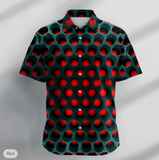 NEW Men's Polo Shirt Golf Shirt Optical Illusion Turndown Red Blue Purple Orange Green 3D Print Outdoor Street Short Sleeves Zipper Print Clothing Apparel Fashion Designer Casual Breathable, Sz 2XL, Retails $73