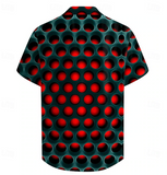 NEW Men's Polo Shirt Golf Shirt Optical Illusion Turndown Red Blue Purple Orange Green 3D Print Outdoor Street Short Sleeves Zipper Print Clothing Apparel Fashion Designer Casual Breathable, Sz 2XL, Retails $73