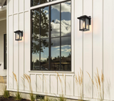 Retails $272 NEW LNC Set of 2 Modern Coastal Textured Black Outdoor Wall Lantern Sconce Industrial Porch Patio Wall Lights, includes 2 Lights