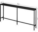 NEW IN BOX! Retails $130, MAHANCRIS 71 Inch Long Industrial Slim Sofa Table, Hall Table in a vintage wood tone with metal frame