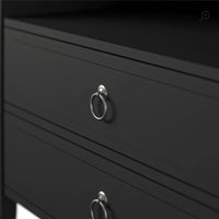 NEW Fully Assembled, Retails $471, Novagratz Her Majesty 2 - Drawer Nightstand, Black! Right front corner has minor small indentation from transport