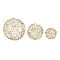 NEW CosmoLiving by Cosmopolitan 3 Piece Metal Sculpture Set, Gold, Retails $91+