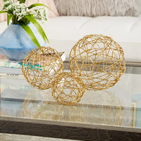 NEW CosmoLiving by Cosmopolitan 3 Piece Metal Sculpture Set, Gold, Retails $91+