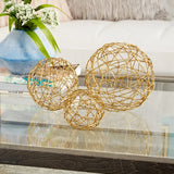 NEW CosmoLiving by Cosmopolitan 3 Piece Metal Sculpture Set, Gold, Retails $91+