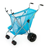 NEW Retails $130+, Seina Steel Framed Collapsible Versatile Multi-use Garden Cart or Beach Sand Cruiser, 2 built-in cup holders and an umbrella holder, Blue