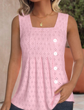 NEW MODLILY® Light Pink Asymmetry Sleeveless Square Neck Tank Top, Sz XL