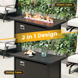 NEW Retails $519+, Arlmont & Co Shifrah 24.7'' H x 44.5'' W Steel Outdoor Fire Pit Table (Assembled)