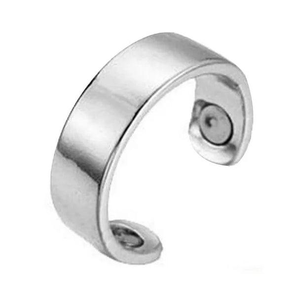 NEW Trayknick Men Ring Opening Magnetic Jewelry Electroplating Geometric Finger Ring, Silver