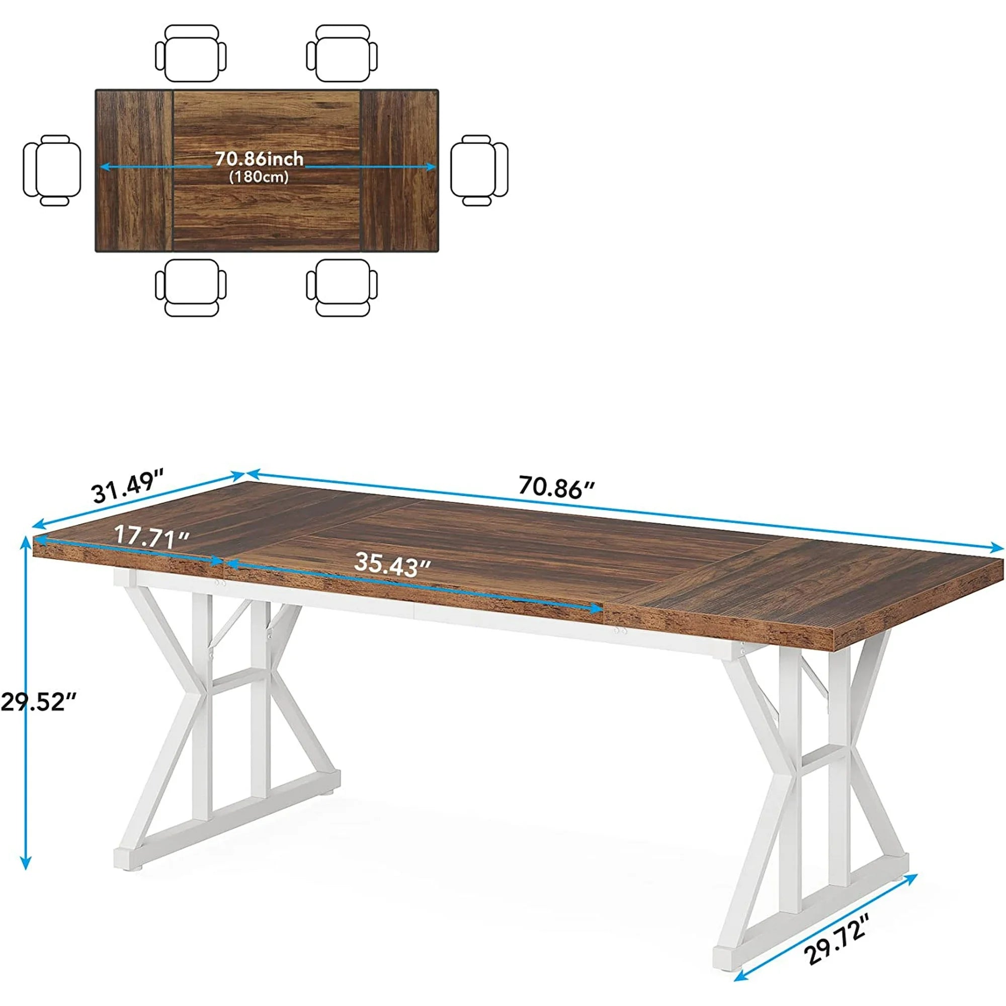 Tribesigns Farmhouse Dining Table for 6, 71