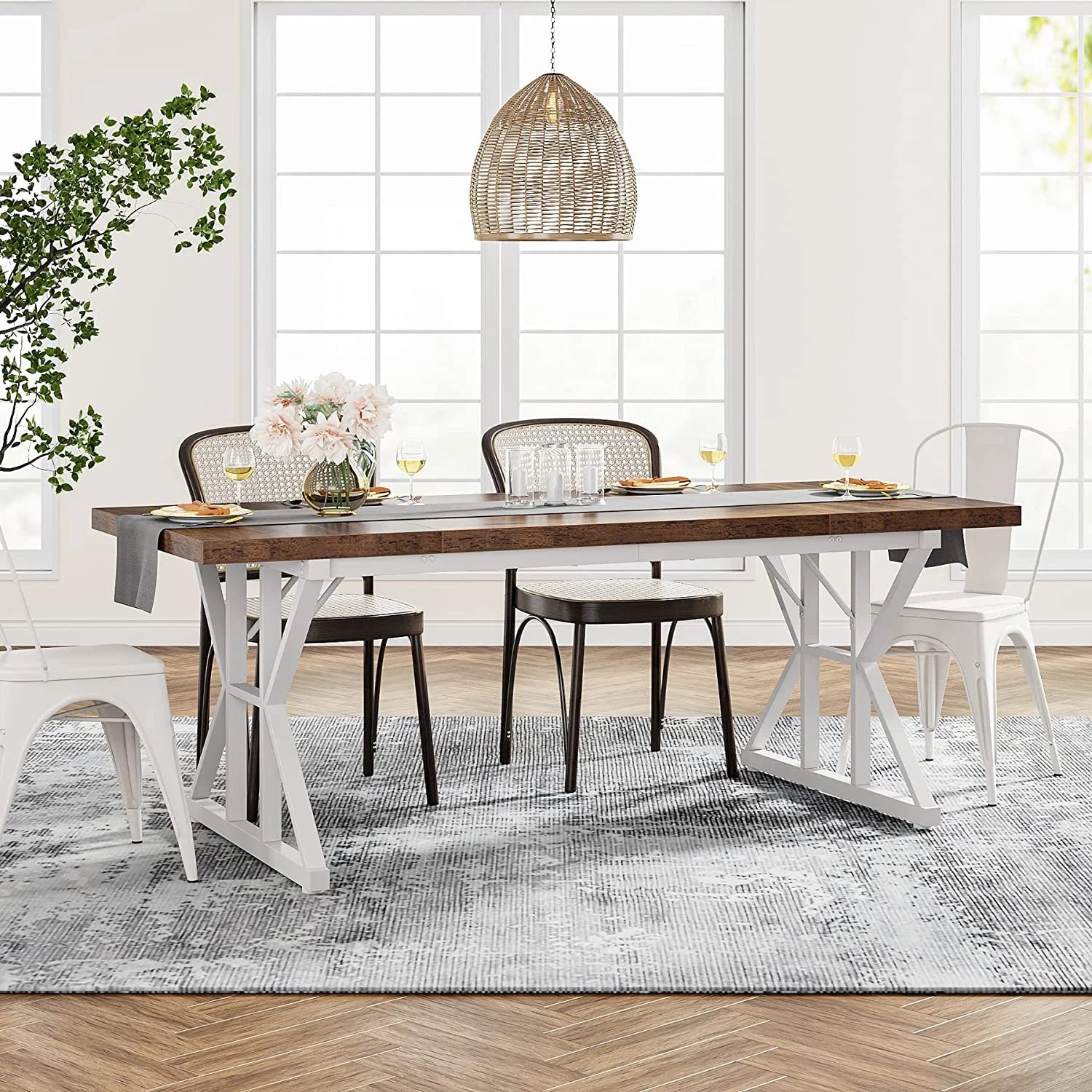 Tribesigns Farmhouse Dining Table for 6, 71