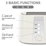 NEW Retails $66, SEEDEEM Toaster 2 Slice, 6 Shade Settings, Removable Crumb Tray, 750W - White