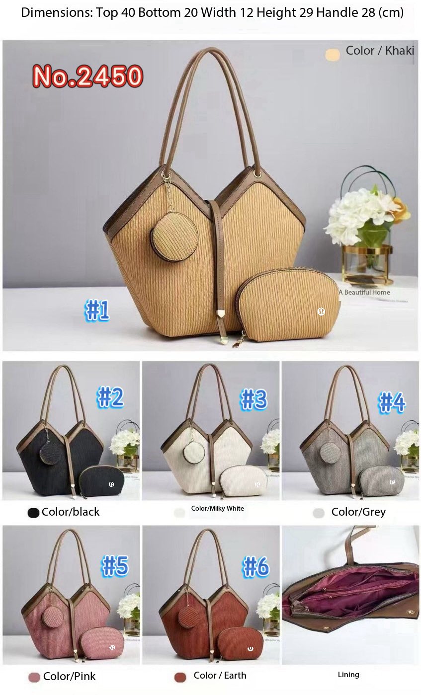 Lulu Inspired Tote Bags No.24507, 6 Colors, Size:40*20*12*29*20cm, Tax Included