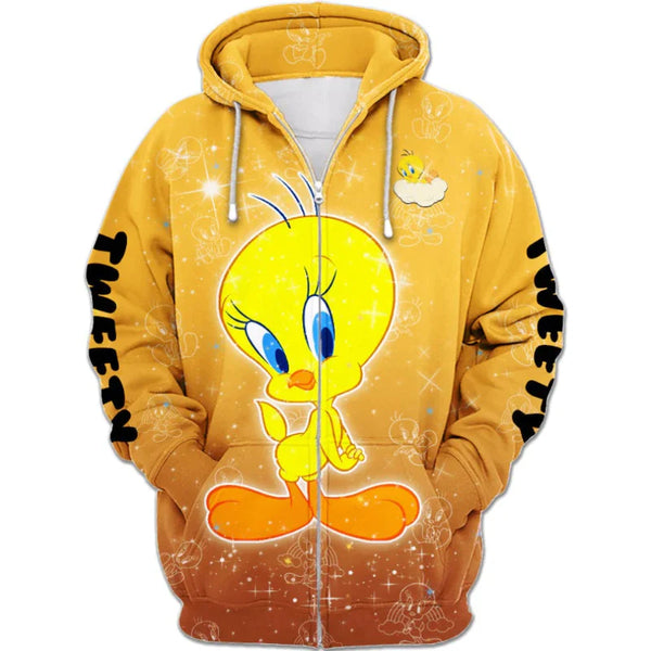 New Tweety Zip Up Hoodie, digitally printed, Adult Sz 3X! Retails $80US+