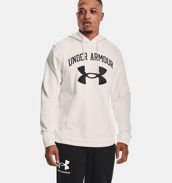 New Under Armour DUPE Rival Fleece Logo - Khaki/Black - Men´s 2 Piece Hoodie & Jogger set Sz XL