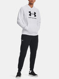 New Under Armour DUPE Rival Fleece Logo - White/Black - Men´s 2 Piece Hoodie & Jogger set Sz XL