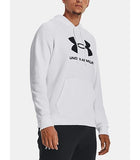 New Under Armour DUPE Rival Fleece Logo - White/Black - Men´s 2 Piece Hoodie & Jogger set Sz XL