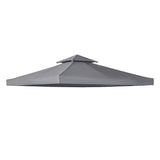 NEW Retails $200, Outsunny 10' x 10' Square 2-Tier Gazebo Canopy Replacement Top Cover Outdoor Garden Sun Shade, Dark Grey