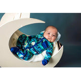 NEW Retails $43+, Sz 18-24 Mth Wiley Threads Ultra soft Lightweight Bamboo Viscose Full Zip Romper with fold-over hands & feet with non-slip grips, MIDNIGHT MOUNTAINS, Perfect for Summer Nights