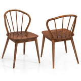 NEW IN BOX Retails $431, Walnut Wood Windsor Dining Chairs, Set of 2 with Ergonomic High Spindle Back and Wide Seat for comfort, Walnut