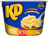 NEW 10 Pack KD Kraft Dinner Triple Cheese Macaroni & Cheese Snack Cup 10 Pack, BB: 10/1/25